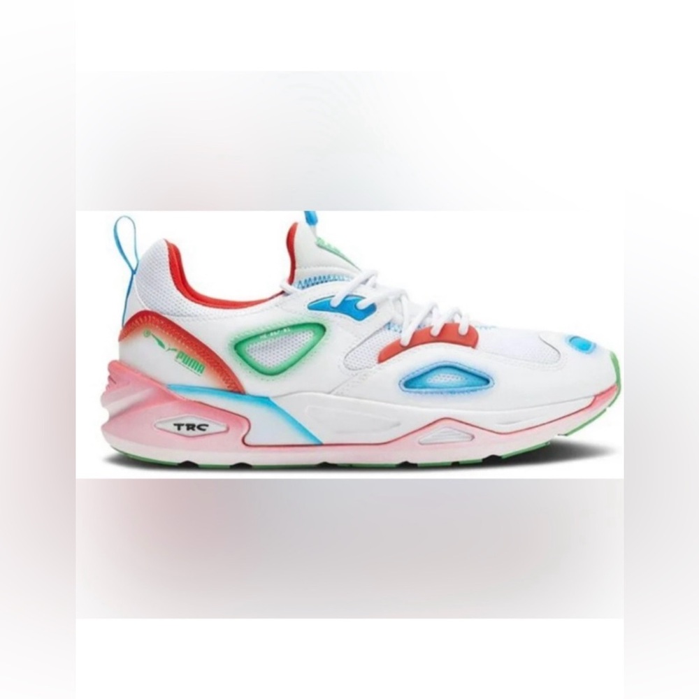 Puma TRC Blaze Neon KR Chance Sneakers 386783-01 White Size 10.5
